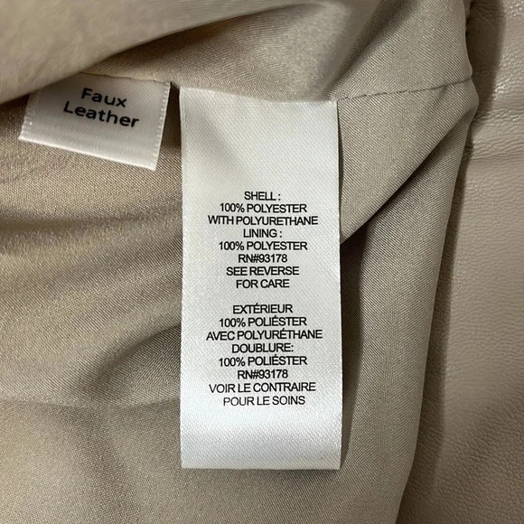 NWOT Faux Leather Cropped Lined Jacket, Size M - Picture 9 of 10